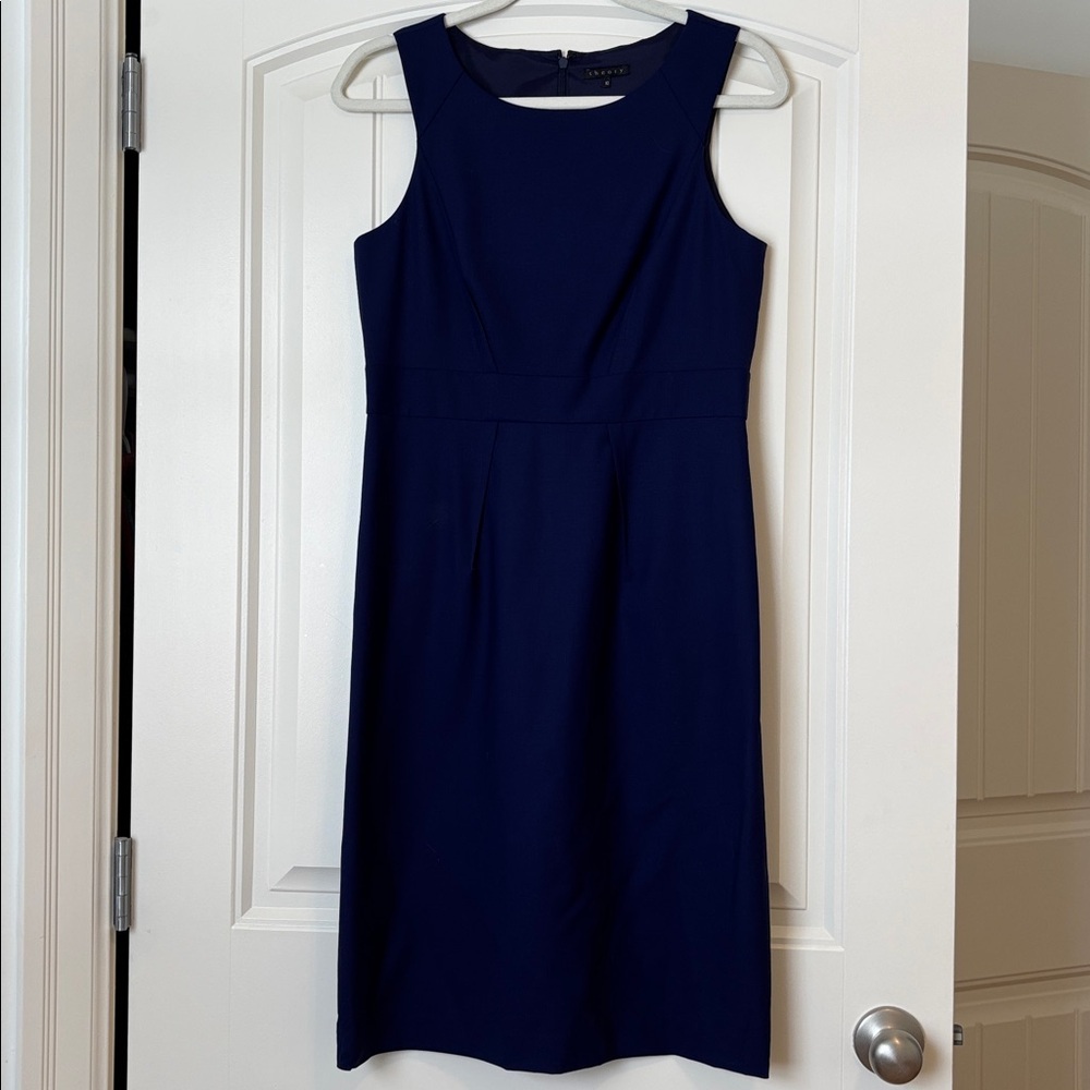 Theory Navy Midi Dress